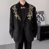 Blazer de Lujo Personalizado con Bordado de Lentejuelas 3D para Hombre, Oversize, Elegante Chaqueta de Traje Holgada