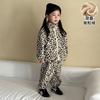 Conjunto de Polar para Niños Otoño e Invierno Estampado de Leopardo Forro Polar para Niños Nuevo Estilo 2026 Sudadera con Cremallera y Pantalones para Bebés Niñas