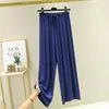 Pantalones nuevos de algodón modal de cintura alta para verano, versátiles, holgados, adelgazantes, de pierna ancha para mujer, populares en línea, talla grande, con efecto de caída