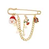Broche Cruzado Europeu e Americano Elemento de Natal Broche Roupas Feminino Desenho Animado Velho Homem Criativo Presente de Ano Novo Acessórios de Alfinete