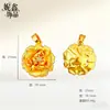 Tienda de Oro Mismo Estilo Colgante Flor de Peonía Antigua Chapada en Oro con Diamantes, Cadena para Clavícula, Joyería Versátil de Nicho para Mujer, Idea de Regalo