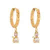 Xinyixinxin Design de Nicho Brincos de Gatinho com Diamante Aço Inoxidável Banhado a Ouro 18K Real Brincos Joias Transfronteiriças Atacado