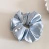 Goma para el pelo satinada brillante con un tacto elegante, Lazo para moño bajo informal, Elegante accesorio para el pelo de color liso para el verano