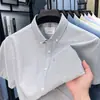 Camisa de Manga Corta 100% Algodón Puro para Hombre con Bolsillos Reales, Color Sólido, Versátil Casual de Verano Estilo Nuevo, Camisa de Papá de Moda