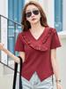 82512 Nueva Camiseta de Color Sólido para Mujer Verano Casual Estilo Coreano Top de Color Sólido Manga Corta Casual Más Fácil de Combinar