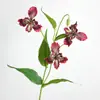 Flor Artificial Iris Alice Orquídea Algodón de Silicona Impresa en 3D Flor Artificial Decoración para el Hogar Floral de Alta Gama Estilo Natural Ins