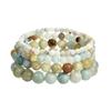 Joyería de comercio exterior Pulsera de piedra amazónica para hombre y mujer Pulsera elástica con cuentas de cuerda Hilo para llevar apilado Cuentas redondas Pulsera transfronteriza al por mayor