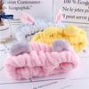Banda elástica para el pelo de oso de vellón coral, corona, banda para el pelo de baño, hebilla para la cabeza con forma de corazón, accesorios para el pelo con forma de bola de pelo de Corea del Sur, tocados