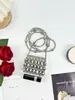 Diseño de Nicho Acrílico Metal Sensación de Alta Gama Plata Irregular Hecho a Mano Tejido con Cuentas Mini Cartera de Moda