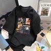 Venta al por mayor del fabricante Tendencia Verano Estilo Americano Estampado de Texto Patrón Manga Corta Versátil Moda Holgado Cuello Redondo Top para Hombre