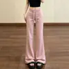 [Chanel] Pantalones deportivos de forro polar para otoño e invierno, de cintura alta, ligeramente acampanados, para mujer, adelgazantes y versátiles, pantalones de chándal de pierna ancha, pantalones acampanados