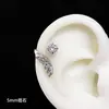 Clavo de Hueso de Oreja de Acero de Titanio con Alas de Ángel de Espacio Zirconia Diseño de Nicho Femenino Hermoso Borde Clavos de Hueso de Oreja Pendientes