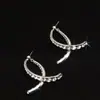 Brincos de Tarraxa com Tachas Cruzadas do Tiktok, Brincos Reversíveis Dinâmicos de Cauda de Peixe, Design Fashionável, Brincos de Clip-On Metálicos com Estilo na Frente e Atrás