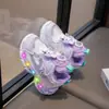 Tênis femininos, nova coleção outono 2026, tênis chunky estilo princesa infantil, sapatos twist com sola macia que acendem, design em malha