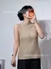 Chal de Gasa Plegada de Cuello Semi-Alto Brillante, Casual, Simple, Versátil, de Moda, Serie Pp de Miyake