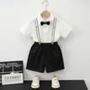 Camiseta de Manga Corta de Verano para Niños Pantalones Cortos de Tirantes de Moda Conjunto de Dos Piezas Ropa de Desfile de Jardín de Infancia 1 de Junio Ropa Infantil de Comercio Exterior