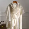 Xale Grande de Caxemira Pura para Mulheres Outono Inverno Sensação de Alto Padrão Cachecol Aquecedor de Pescoço Envoltório Externo Espesso e Quente Cachecol de Caxemira de Luxo Leve
