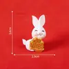 Paisaje en miniatura, decoraciones de Año Nuevo creativas y lindas: figuras pequeñas de conejos, adornos de animales, accesorios para coches y escritorios