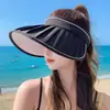 Chapéu de Sol de Aba Larga para Mulheres, Proteção UV, Chapéu de Sol com Top Aberto, Chapéu de Sol que Cobre o Rosto para Viagens à Praia, Novo Modelo 2026
