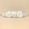 Nuevo Cinturón Ancho de Flor Cincha de Cintura Decoración Versátil Flor Grande Elástico para Mujer Adorno de Cintura Traje de Actuación Flor de Cintura