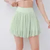 Top Halter de Renda Respirável para Yoga Pilates Fitness Sutiã à Prova de Impacto Saia de Renda para Yoga Conjunto Fitness para Uso Externo