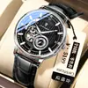 Reloj Mecánico Suizo Totalmente Automático con Correa de Cuero, Reloj para Hombre con Tourbillon, Transmisión en Vivo, Artículo Popular de Comercio Exterior, Dropshipping