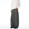 Calça Jeans Masculina Casual Retrô Americana com Listras, Modelagem Solta Emagrecedora, Perna Larga Estilo Cimitarra, Comprimento no Chão