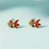 Brincos de modelagem com padrão de peixinho dourado e zircônia incrustada em óleo pingando, brincos femininos koi requintados 2021 brincos coreanos