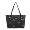 Bolsa tote fresh popular deste ano para mulheres, novo estilo Outono 2026, estampa de laço, bolsa de ombro único, bolsa de axila da moda