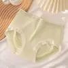 Calcinha Feminina Plus Size Cintura Média Sem Costura Confortável Novo Estilo Respirável Ácido Polilático Antibacteriana Virilha Coração Quadril