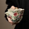 Tetera de mano estilo chino Nueve Flor de Durazno Cerámica Horno Ru Juego de Té Kung Fu Hogar Hecho a Mano Tetera Individual Caja de Regalo