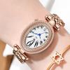 GEDI2021 Novo Relógio com Pulseira de Aço Cor Rose Gold Feminino Comércio Exterior Explosões Ao Vivo Diamante Personalizado À Prova D'água Fábrica Outlet