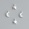 Colgante de estrella de cinco puntas de plata esterlina s925 Tailandia Chiang Mai plata hecha a mano estrella luna colgante material DIY pulsera collar
