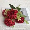 5 Crisantemos Grandes, Manojos Pequeños de Flores Artificiales, Muebles para el Hogar de Sala de Estar, Fotografía, Decoración, Arreglos de Flores Artificiales, Venta al por Mayor