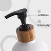 Frasco de Shampoo de Vidro Transfronteiriço Hotel Pousada Bambu e Madeira Cabeça de Bomba Pressão Sub-frascado Sabonete Corporal Sabonete de Mãos Frasco de Vidro