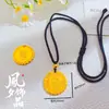 Pingente Antigo do Deus Amarelo da Riqueza Liga de Zinco Banhada a Ouro Pingente de Cabacinha com Diamante Giratório Acessórios de Paz e Alegria Fabricante Direto