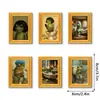 Mzct507-512 Decoração Transfronteiriça Criativa com Padrão de Ganso Branco para Casa e Festivais, Quadro de Fotos Magnético de Madeira para Geladeira