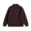 Nuevo suéter de punto trenzado con media cremallera estilo otoño estilo old money para hombre, prenda de punto casual de cuello medio alto, top moderno y genial