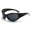 Gafas de Sol Protectoras Futuristas de Personalidad Genial Europeas y Americanas para Mujer, Gafas de Sol Versátiles de Alta Gama Estilo Hip-Hop Callejero Transfronterizas para Hombre