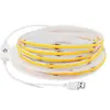 Sxzm Tira de Luz LED Suave Cob de 5V USB Autoadhesiva con Interruptor Táctil de 3 Teclas Juego de Luz de Línea LED para Armario