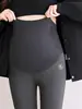 Leggings de Piel de Tiburón para Maternidad para Uso al Aire Libre, Leggings de Maternidad Delgados de Talla Grande para Primavera/Verano para Mujer, Pantalones sin Costuras con Soporte para el Vientre