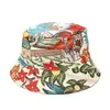 Chapéu de pescador estilo ins europeu e americano feminino novo estampado de dupla face chapéu de sol de verão para viagem ao ar livre chapéu de balde dobrável
