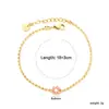 Pulseira Popular de Estilo Europeu e Americano com Design de Flor de Sete Pétalas, Corrente de Flor Doce e Delicada Estilo Floresta de Aço Inoxidável para Mulheres