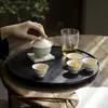 Moji Ceniza de Planta para el Hogar Juego Pequeño Juego de Té Kung Fu Juego Completo de Juego de Té en Caja de Regalo Juego Juego de Juego de Tazas con Tapa Juego de Regalo de Acompañamiento