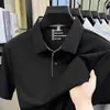 Camisa Polo Personalizada de Manga Corta para Hombre en Verano, Seda de Hielo Sin Costuras Casual de Negocios Color Sólido Fresca Solapa Camiseta de Manga Corta para Hombre