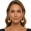 Pendientes de Acero de Titanio Retro Europeos y Americanos Transfronterizos Joyería al por Mayor Moda Lujo Ligero Versátil Geométricos Huecos Pendientes de Gama Alta Pendientes
