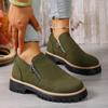 2025 Novas Botas Chelsea Curtas de Tamanho Grande para Mulheres Primavera e Outono Camurça Zíper Lateral Manga Botas Curtas para Mulheres Tendência Atacado