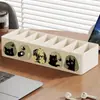 Caja de almacenamiento de escritorio, organizador de cables de datos, cajón de gran capacidad con compartimentos para uso en oficina, organizador de cargador y cable de alimentación