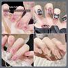 Usando peça de nail art vermelho da internet branco cor semitransparente corrente diamante blush florescendo nail art laço removível produto finalizado