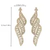 Pendientes Largos Exagerados de Pedrería Transfronterizos Europeos y Americanos para Mujer, Pendientes de Diamante de Fiesta Lujosos y Atmosféricos Fabricante Venta al por Mayor